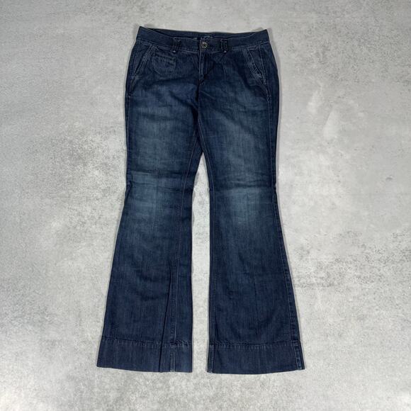 Ann Taylor LOFT Modern Flare Jeans Dark Wash - Size: 10 - Picture 1 of 9